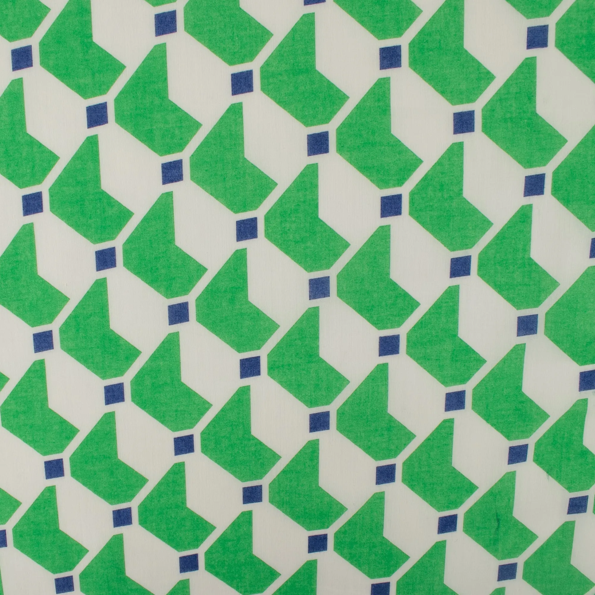 Printed Cotton Voile - KATIA - Geometric - Green