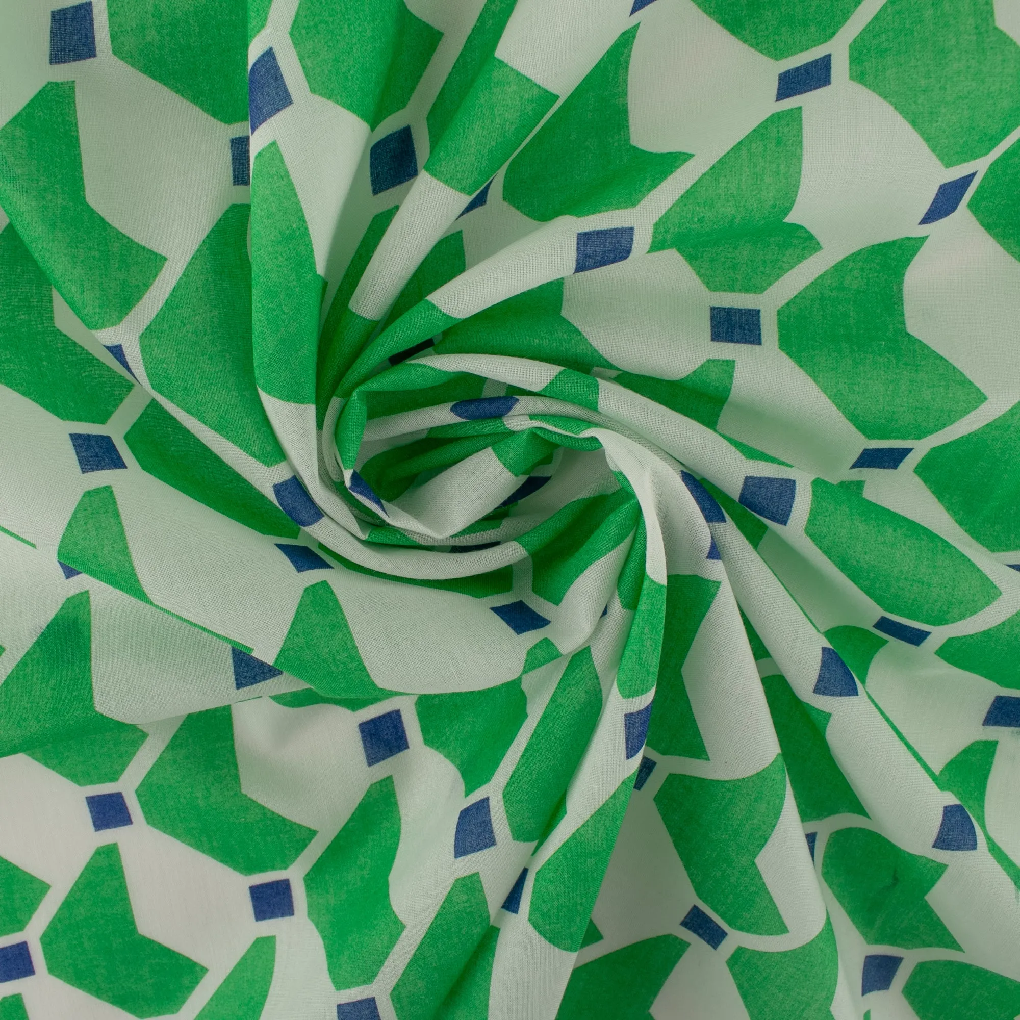 Printed Cotton Voile - KATIA - Geometric - Green