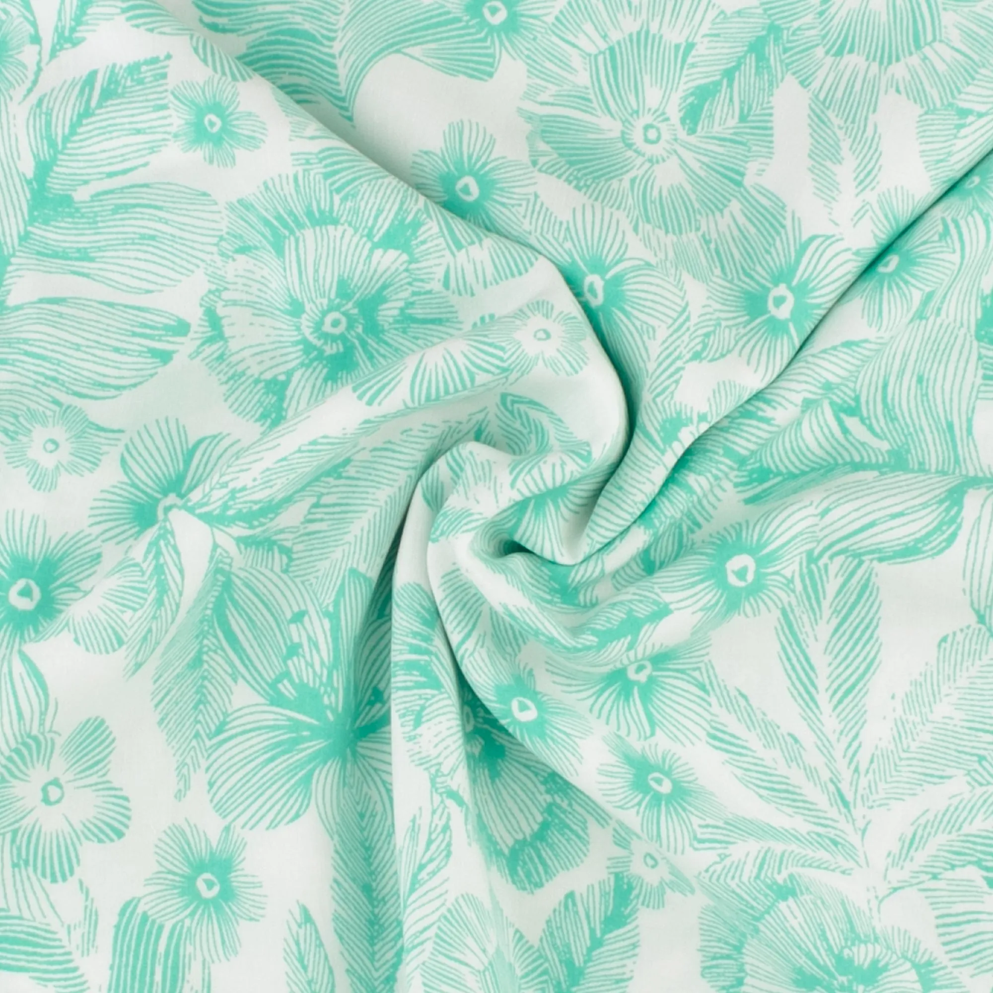 Printed Rayon Poplin - NATASHA - 006 - Aqua