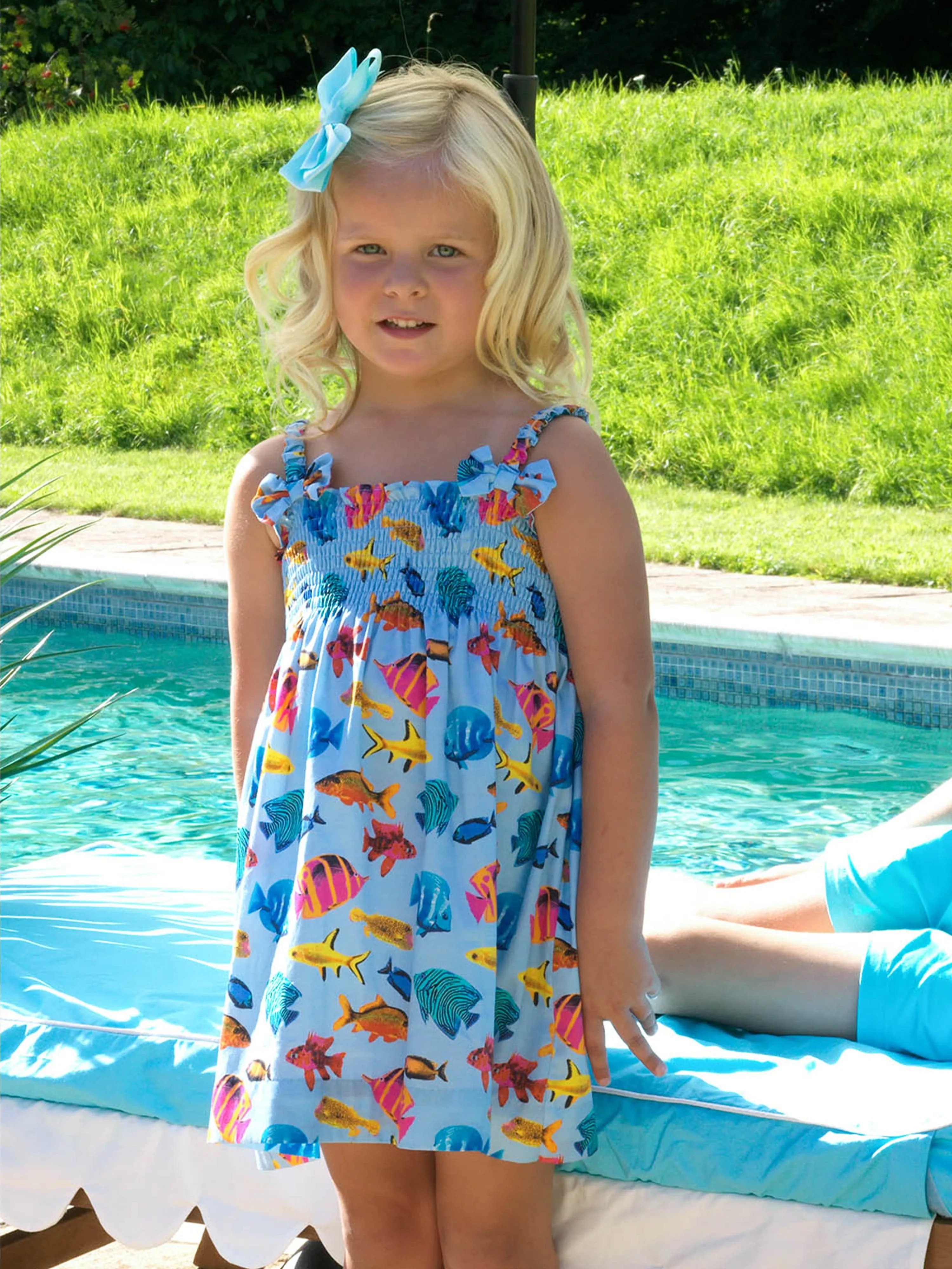 Rachel Riley Girls Tropical Fish Sundress in Multicolour