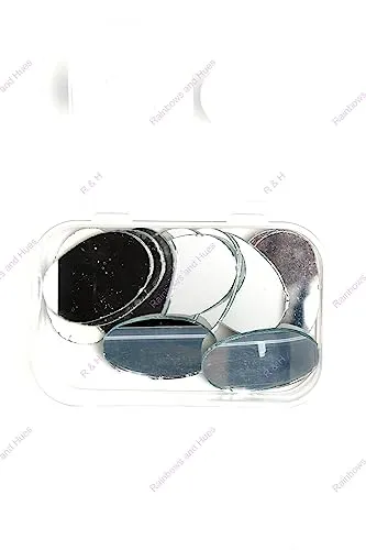 R&H Craft Mirrors Oval Shape 100 Grams for LIPPAN Art, Mirror Art, MUD and Mirror Art, Craft, Mosaic Art, Home Decorations ETC,. (3 x 2 cm)