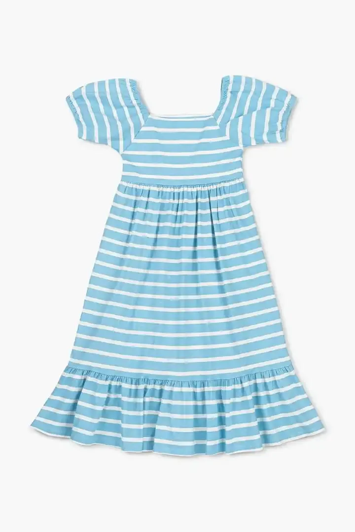 SALE - Adult Organic Life of the Party Dress_Bold Blue Stripes