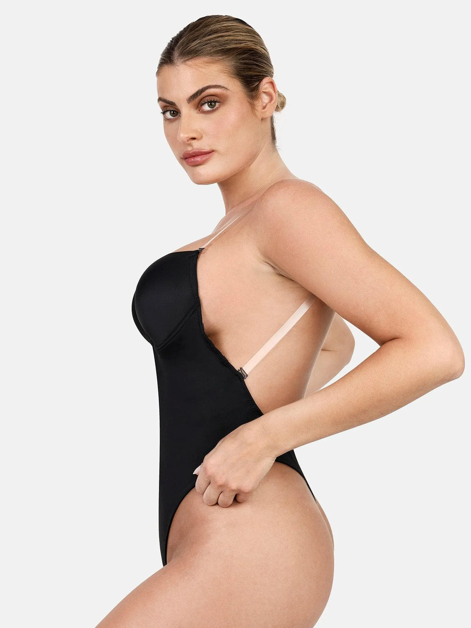 Shapewear Halter Strap Deep U Sculpting Backless Bodysuit