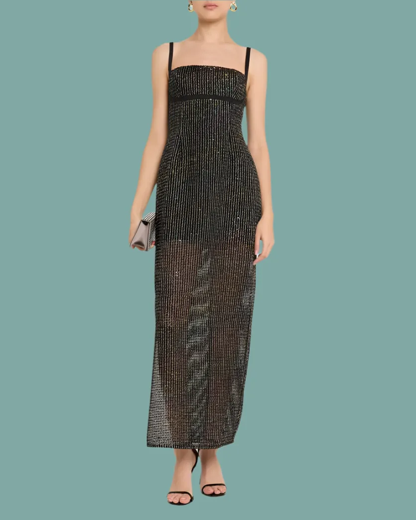 Stella Sequin Mesh Gown