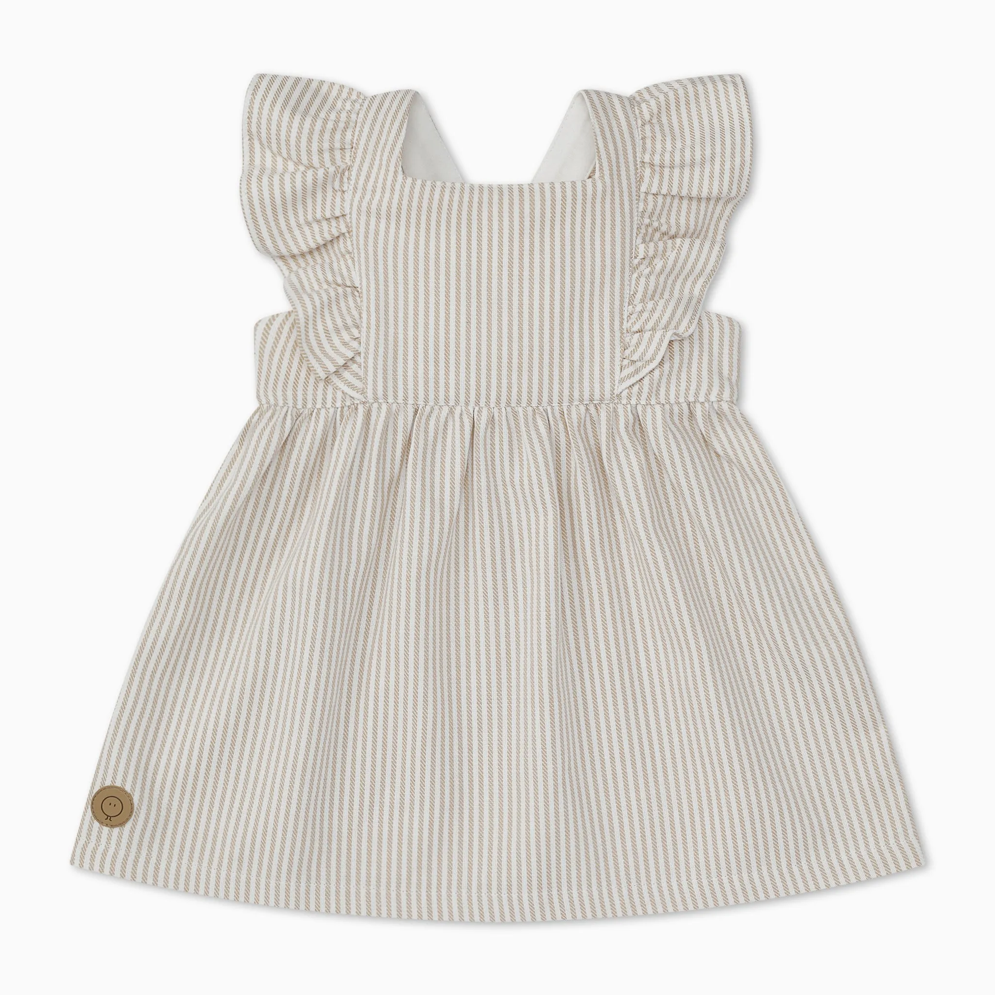 Striped Organic Cotton Frilled Dress