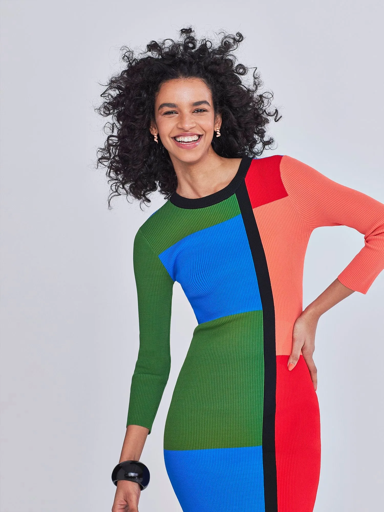 Tanasha Colorblock Sweater Dress