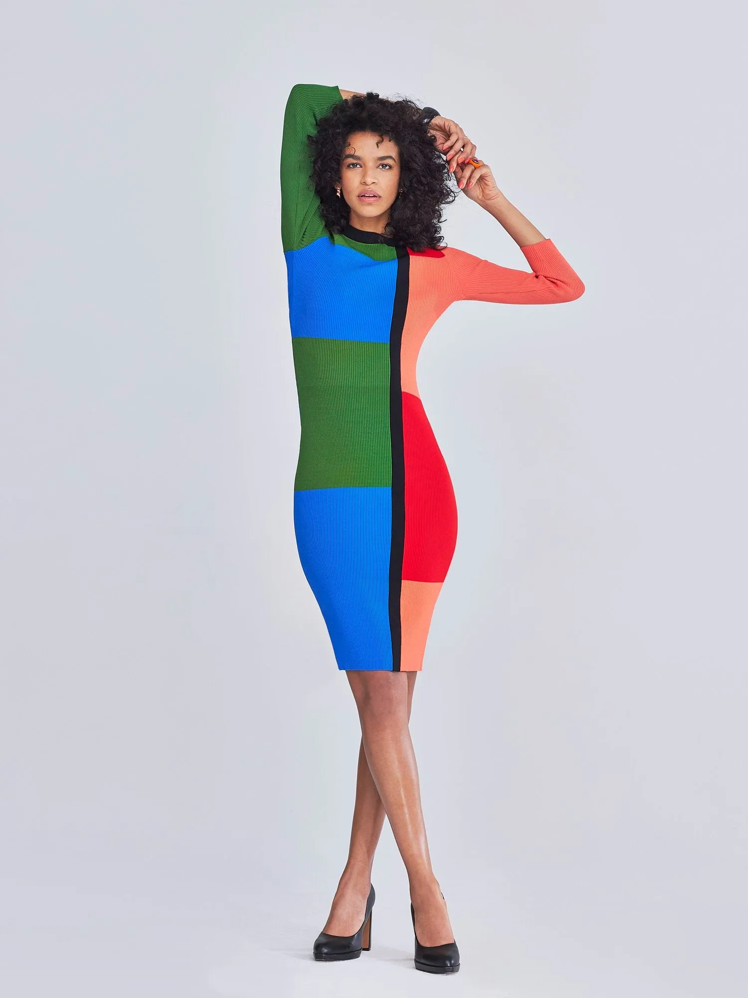 Tanasha Colorblock Sweater Dress