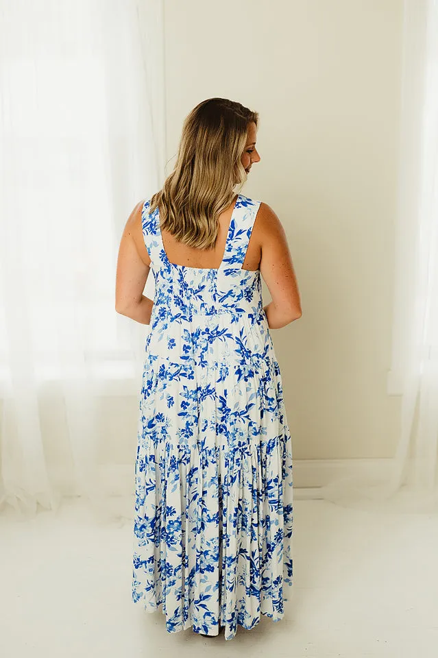 Tiered Floral Print Midi