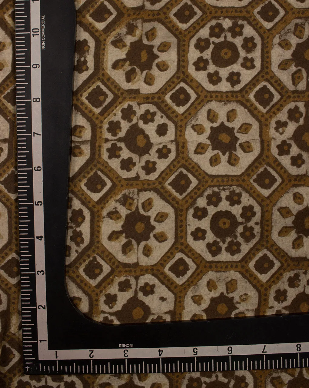 Traditional Akola Hand Block Zari Border Mercerized Cotton Fabric