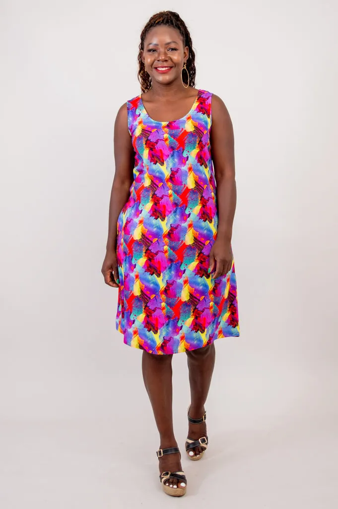 Velma Dress, Starburst, Linen Bamboo