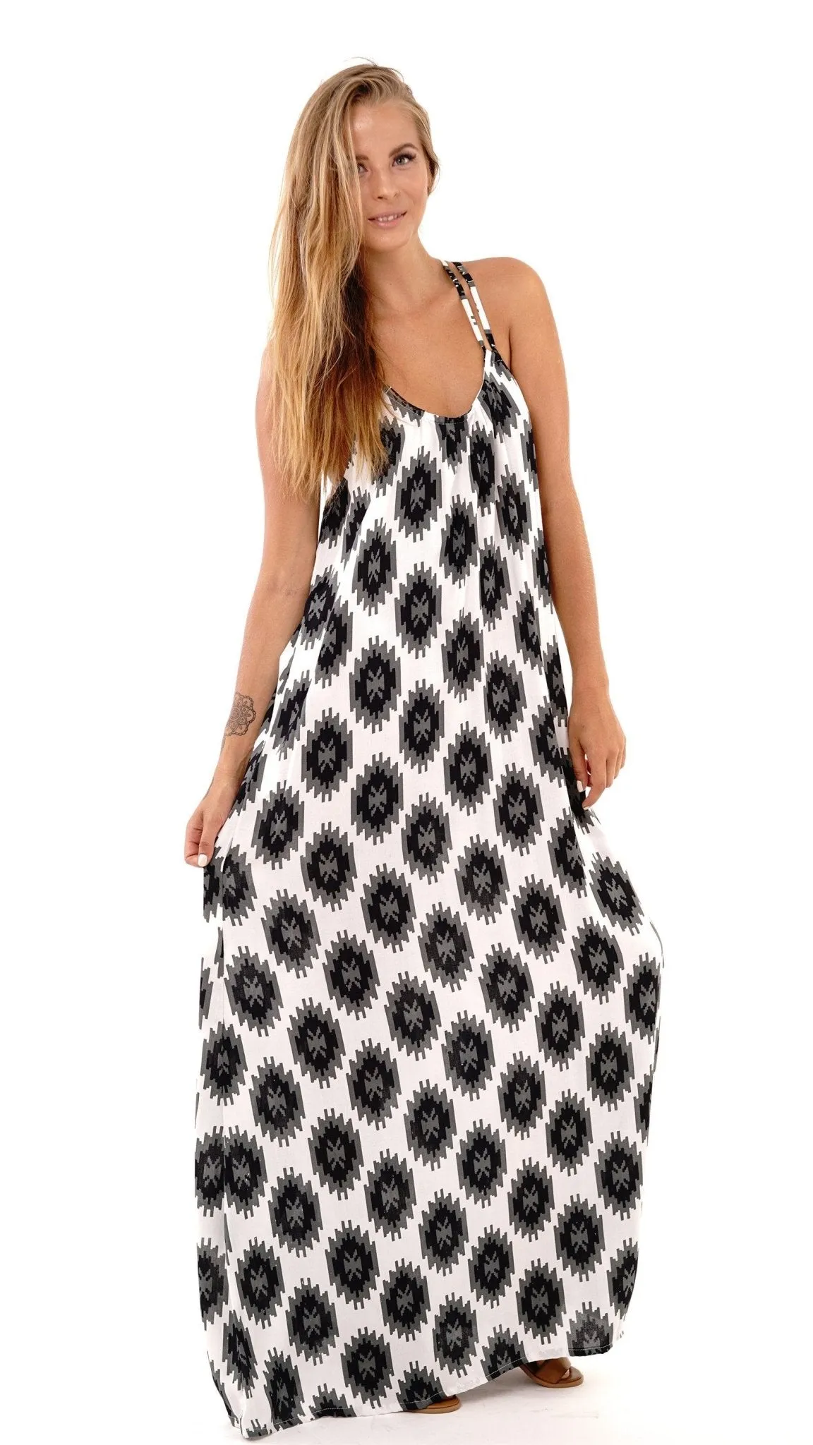 Viola Sleeveless Bohemian Maxi Summer Dress