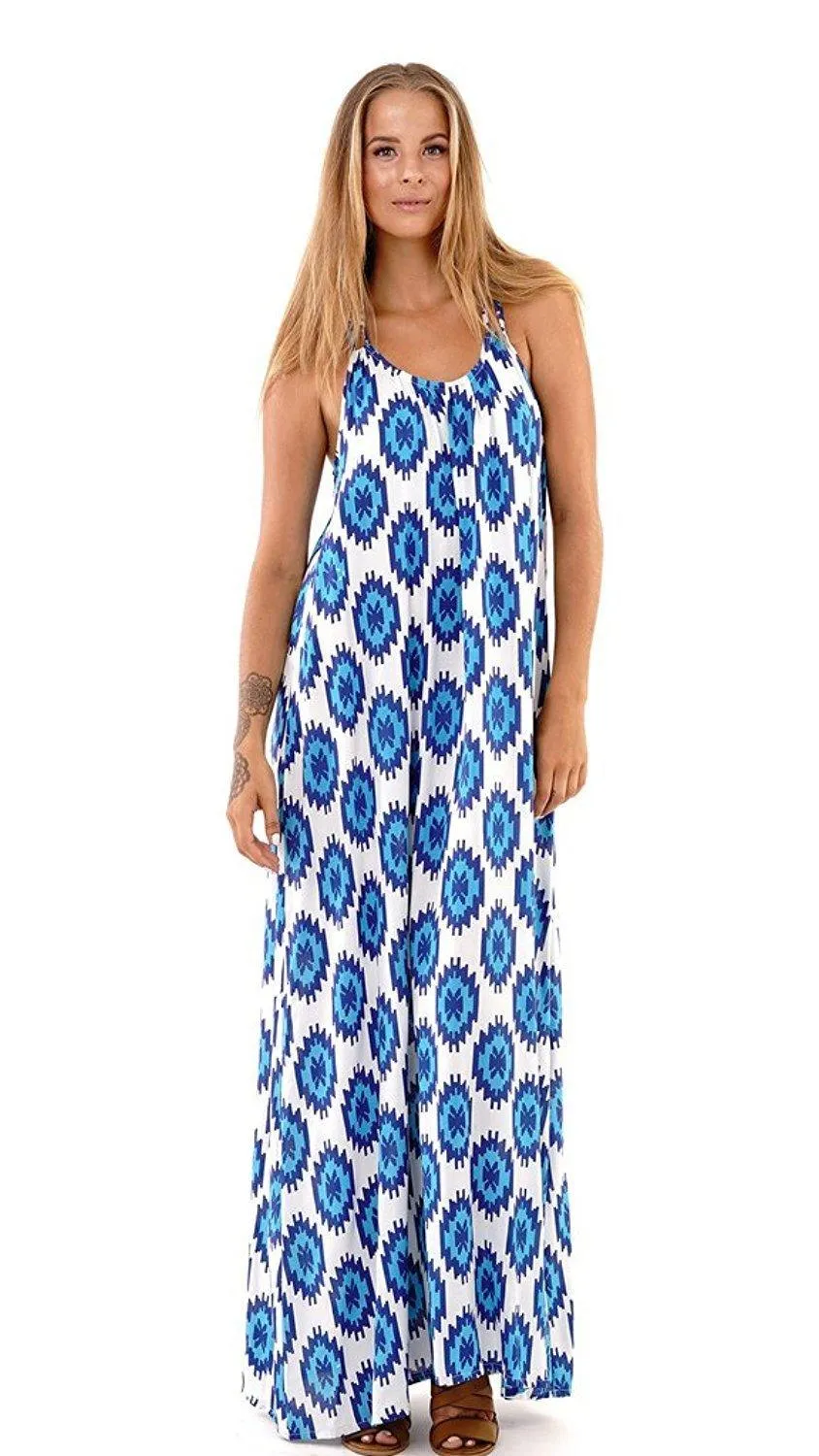 Viola Sleeveless Bohemian Maxi Summer Dress