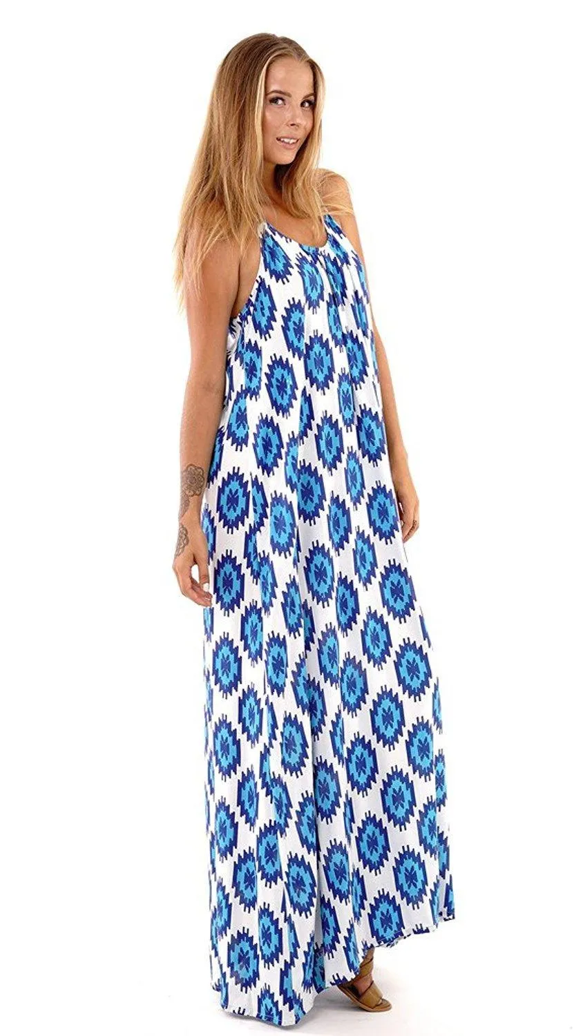 Viola Sleeveless Bohemian Maxi Summer Dress