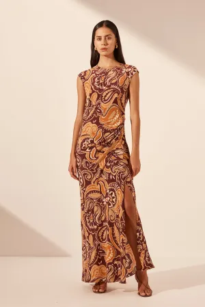 ZAHRA SILK SIDE SPLIT MAXI DRESS